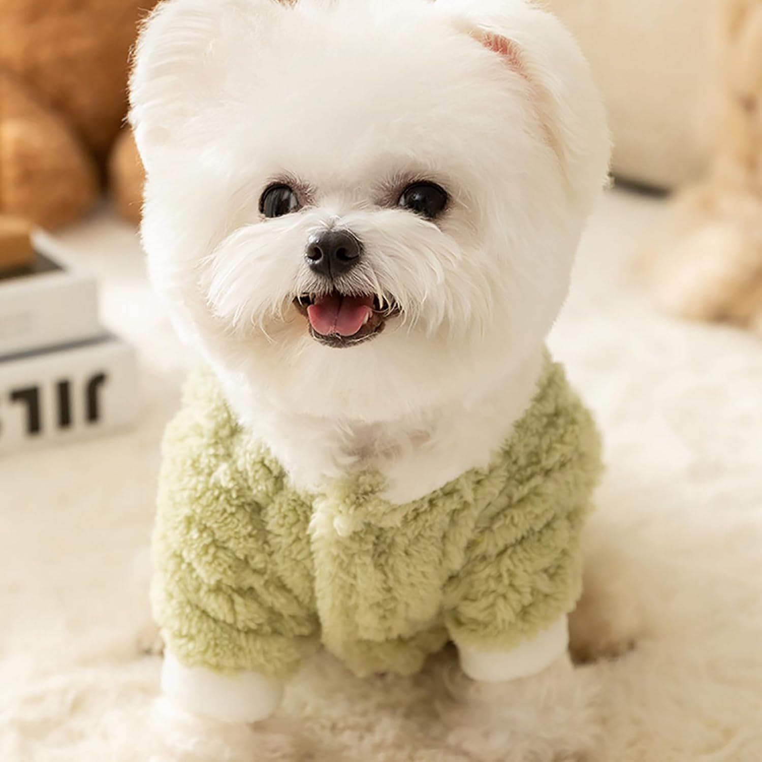 KFX-4843709 Cute 3D Frog Design Plush Dog and Cat Hoodie for Small and Medium Pets