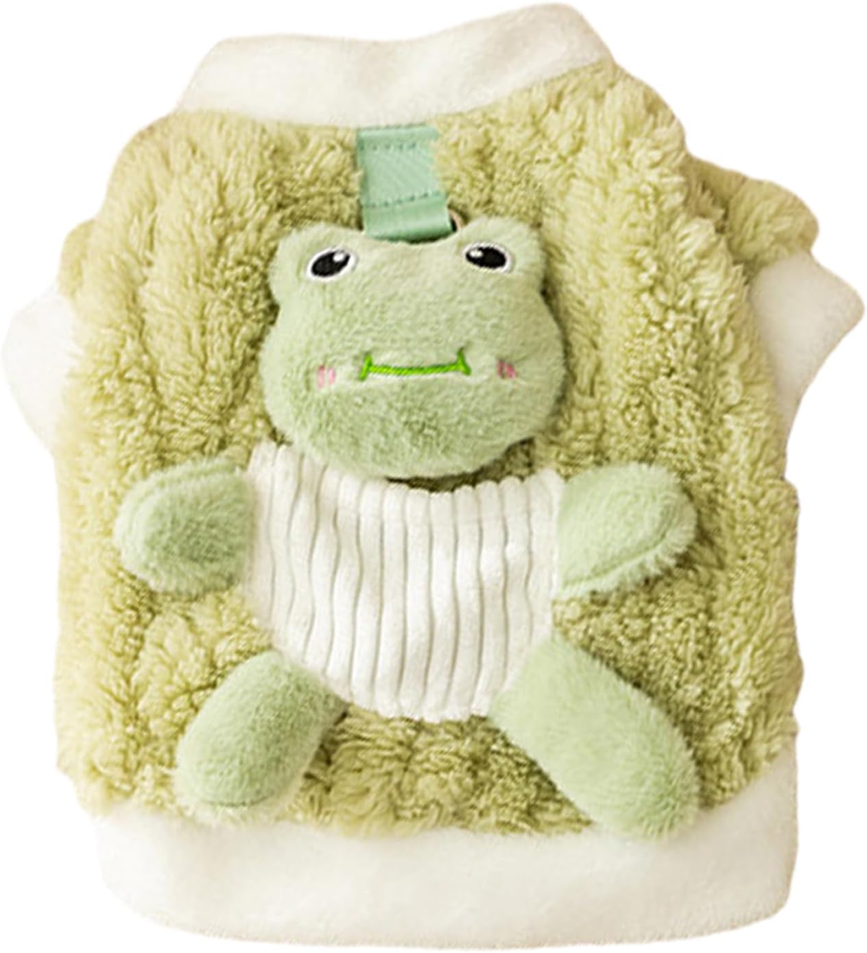 KFX-4843709 Cute 3D Frog Design Plush Dog and Cat Hoodie for Small and Medium Pets