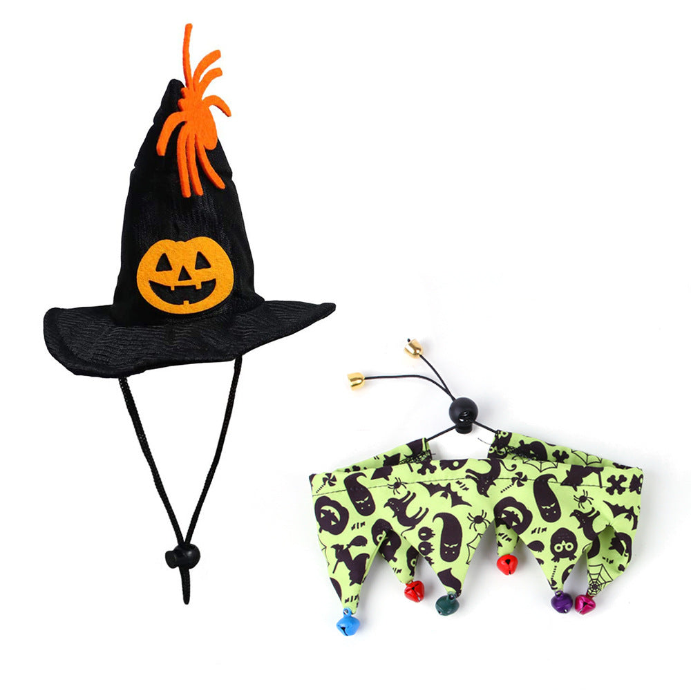KFX-4843965 Pet Cat Hat and Scarf Set in Various Halloween Designs