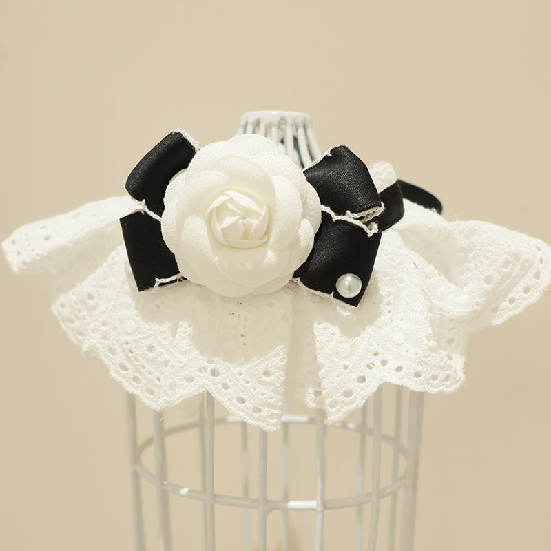 KFX-4845501 Chic Dog Scarf Bow Tie in Lace and Satin with Size Options