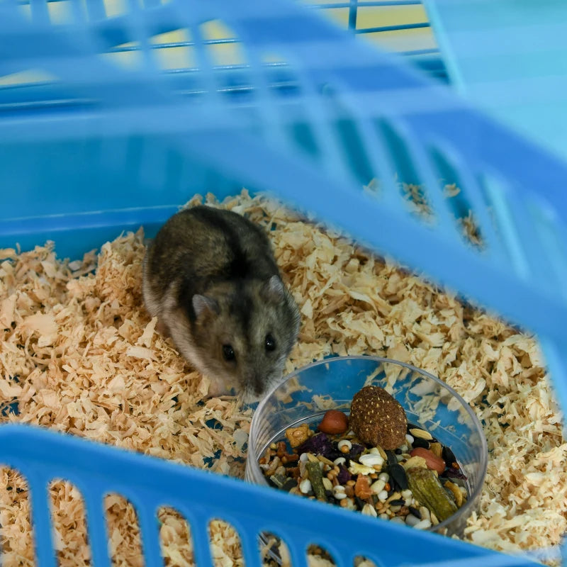 KFX-4848573 5-Tier Blue Hamster Cage with Tubes, Ramps, and Accessories for Small Pets
