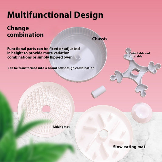 KFX-4848701 Rotating Pet Licking Mat with Anti-Choke Silica Gel Feeding Pad - Multiple Colors Available