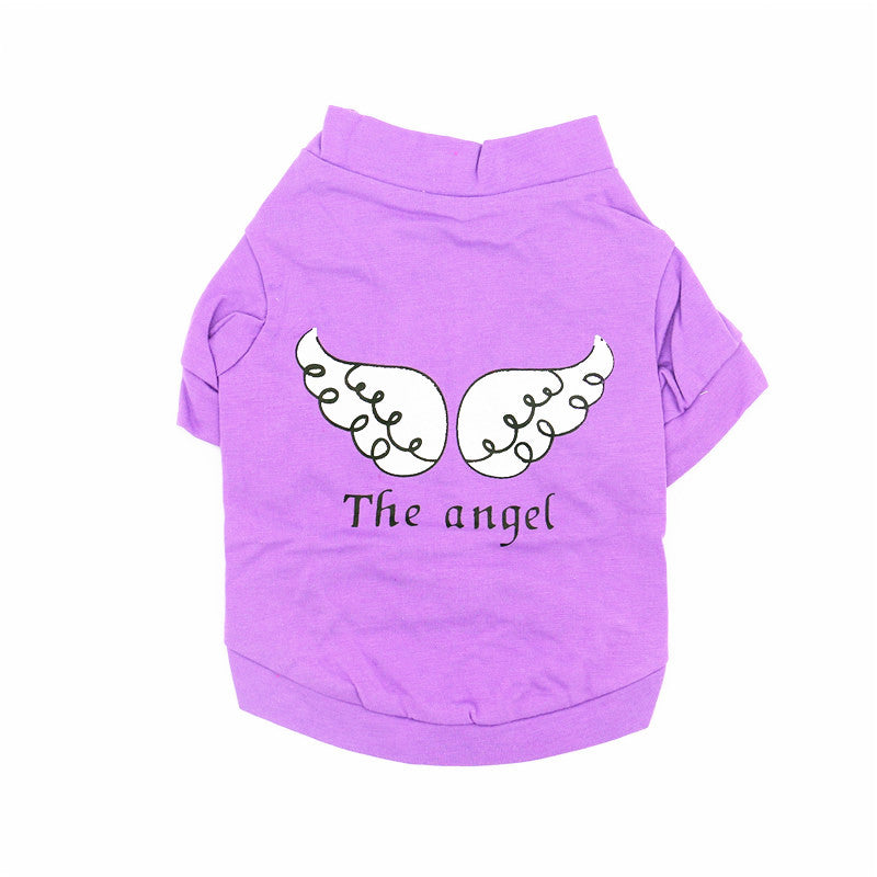 KFX-4850493 Casual Cotton Dog T-Shirt with Short Sleeves in Purple, Rose Red, and Dark Blue