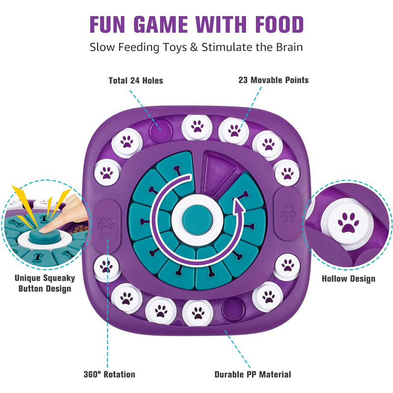 KFX-4850877 Interactive 24-Hole Treat Puzzle Toy for Dogs of All Sizes - Engaging Enrichment Activity for Mental and Physical Stimulation