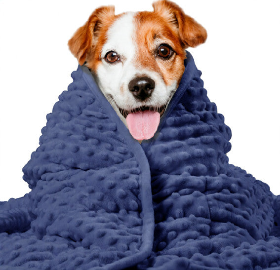 KFX-4851517 Washable Dog Anxiety Blanket - Soft Polyester, Available in Gray, Dark Blue, and Gray-Blue, 81.3 x 61 cm