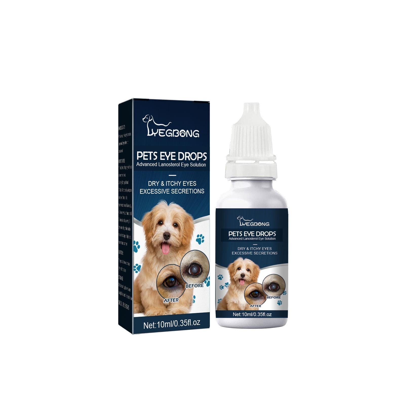KFX-4852541 Pet Eye Drops for Cats and Dogs – Reduce Tear Marks, Soothe Itchy Eyes, and Clean Eye Area