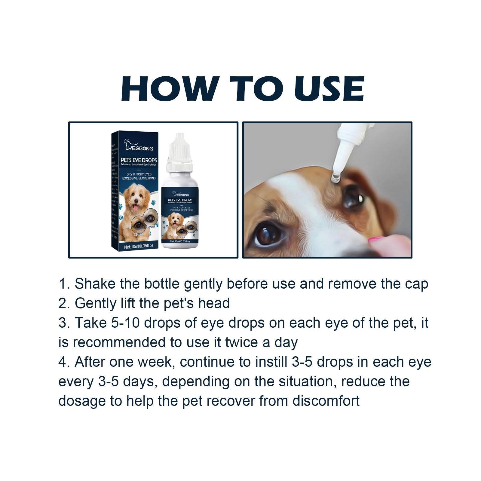 KFX-4852541 Pet Eye Drops for Cats and Dogs – Reduce Tear Marks, Soothe Itchy Eyes, and Clean Eye Area