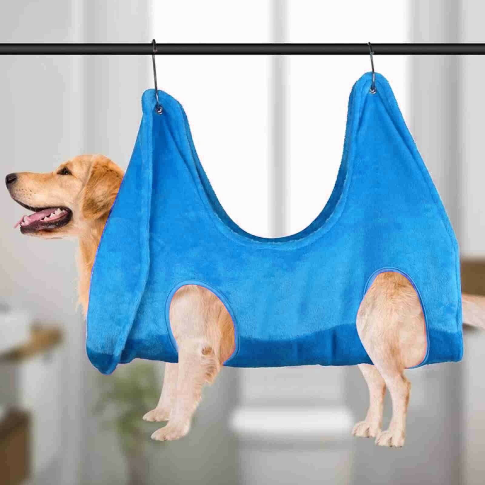 KFX-4853053 Pet Grooming Hammock for Small and Medium Dogs and Cats, Thickened Flannel Material in Blue, Rose Red, and Gray