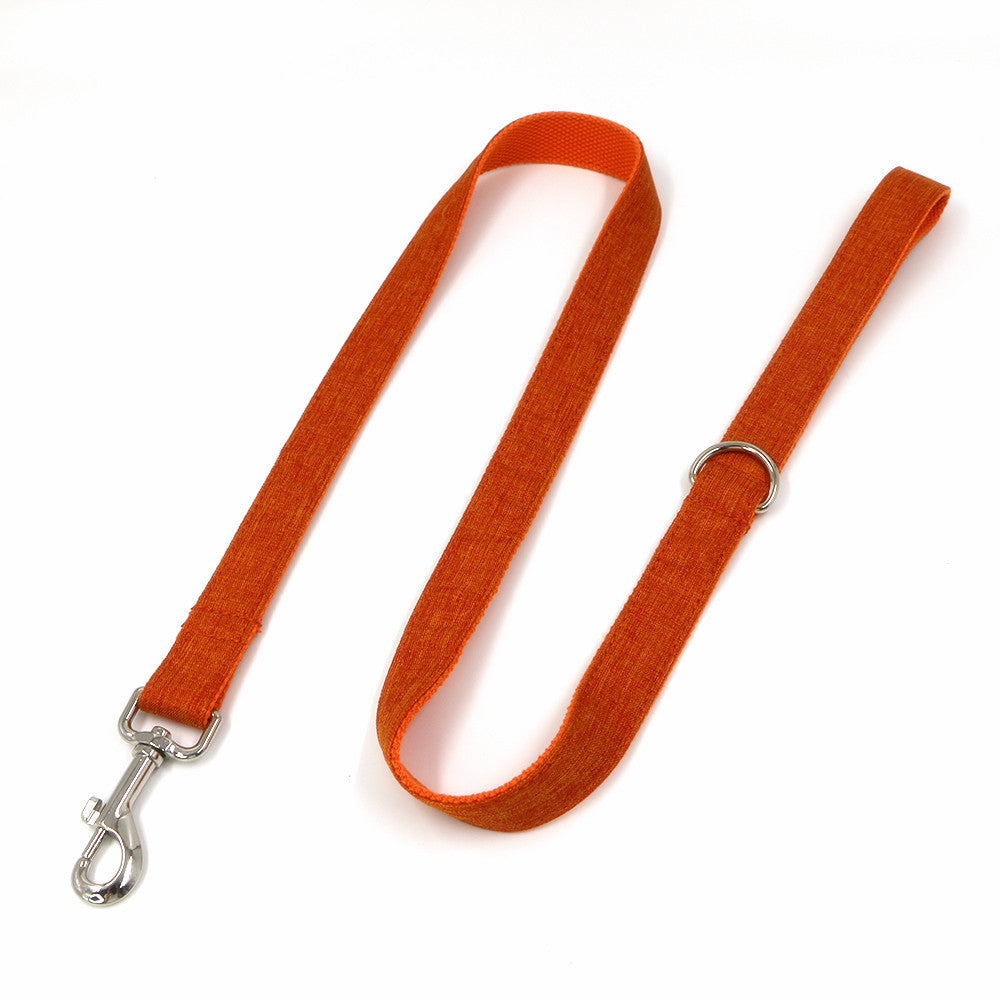 KFX-4854461 Orange Polyester Pet Collar and Leash Set with Bow, Available in Multiple Sizes
