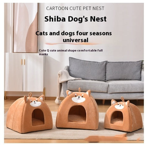 KFX-4854717 Cozy Autumn and Winter Machine Washable Pet Bed for Cats - Available in S, M, L