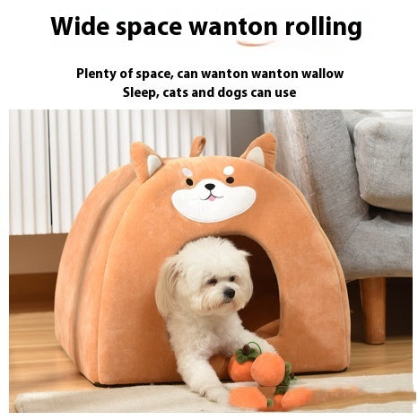 KFX-4854717 Cozy Autumn and Winter Machine Washable Pet Bed for Cats - Available in S, M, L