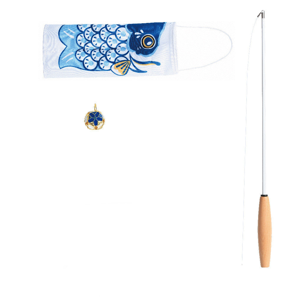 KFX-4855485 Telescopic Fishing Rod with Carp Streamer and Bell for Cats
