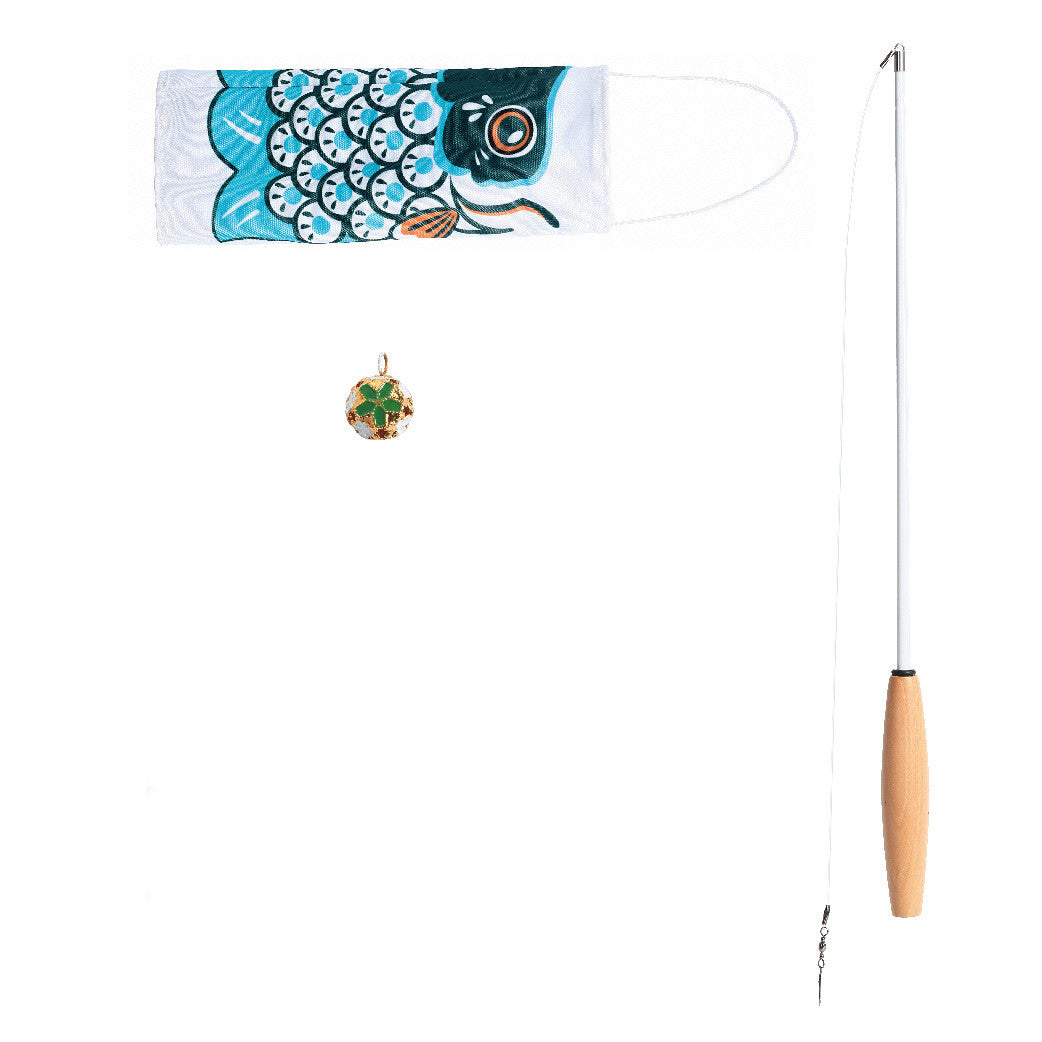 KFX-4855485 Telescopic Fishing Rod with Carp Streamer and Bell for Cats