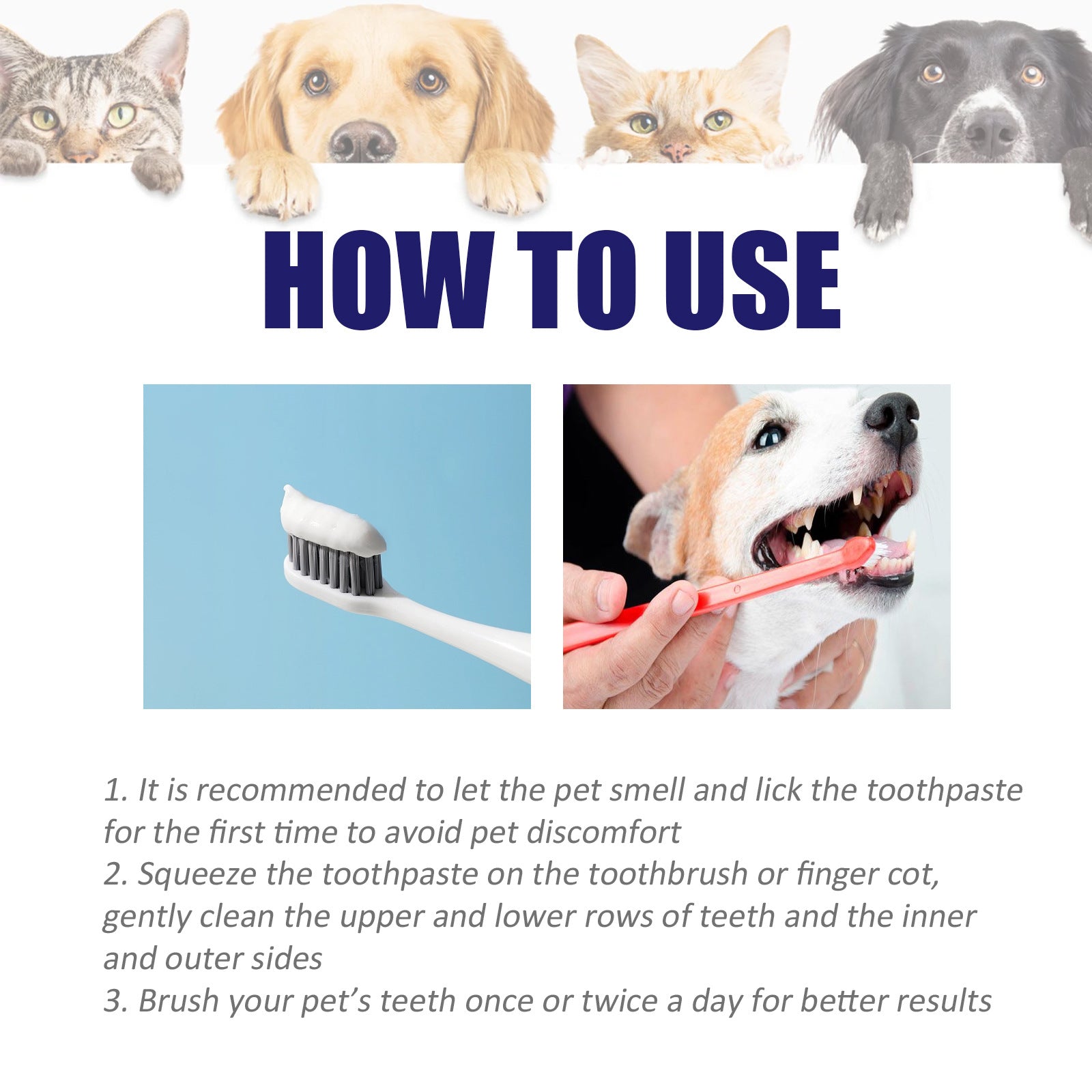 KFX-4856253 Pet Oral Cleansing Cream for Dogs and Cats - 50g Odor Neutralizing Toothpaste