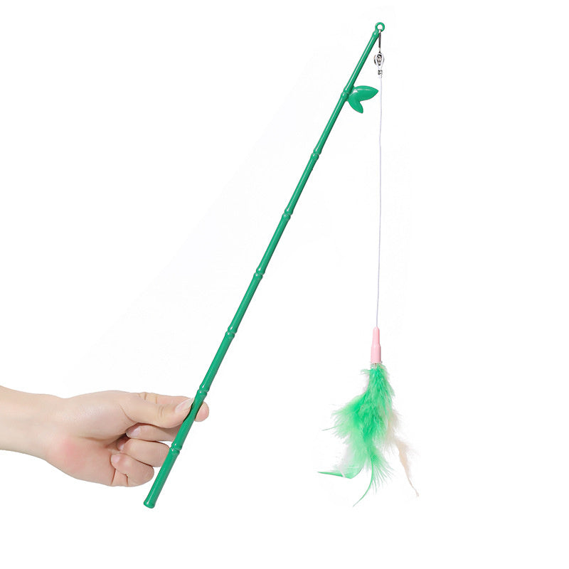 KFX-4857917 Interactive Cat Feather Wand with Bells - Durable, Safe and Stimulating Toy for Cats of All Ages