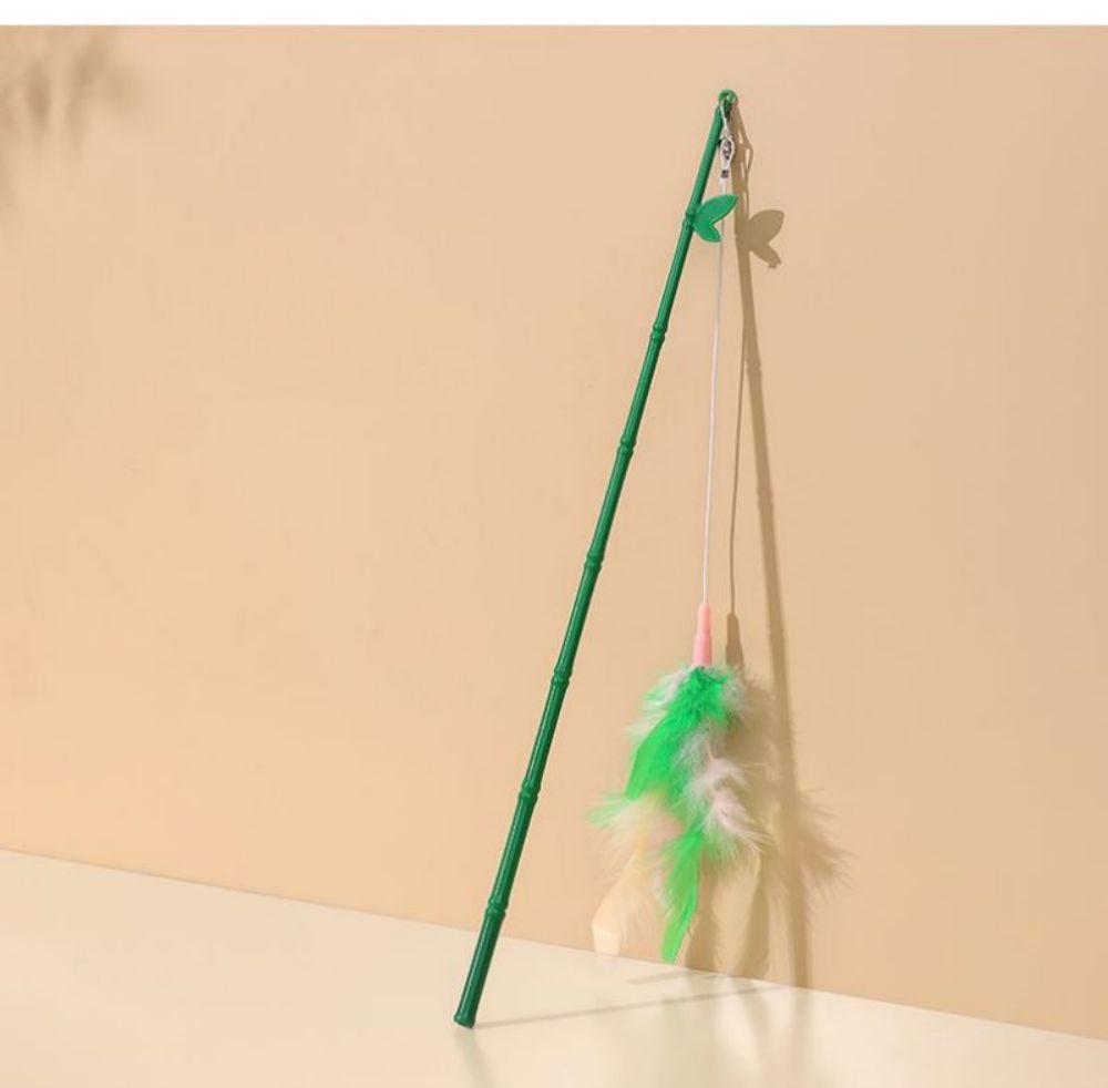 KFX-4857917 Interactive Cat Feather Wand with Bells - Durable, Safe and Stimulating Toy for Cats of All Ages