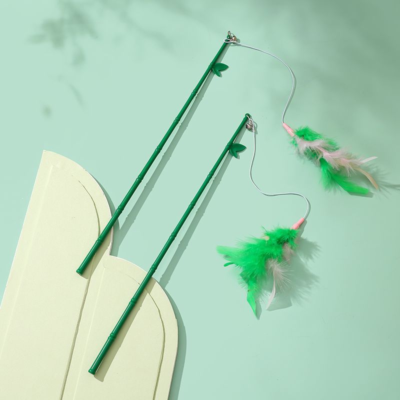 KFX-4857917 Interactive Cat Feather Wand with Bells - Durable, Safe and Stimulating Toy for Cats of All Ages