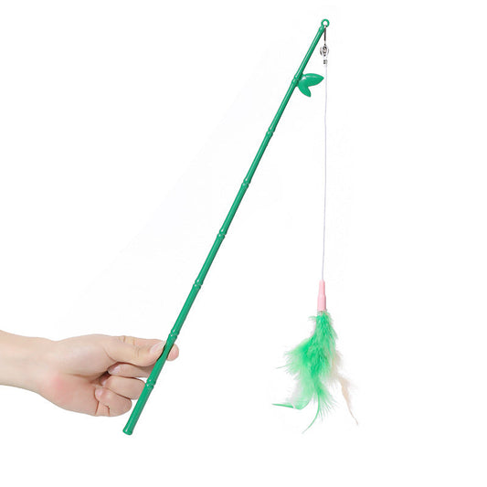 KFX-4857917 Interactive Cat Feather Wand with Bells - Durable, Safe and Stimulating Toy for Cats of All Ages