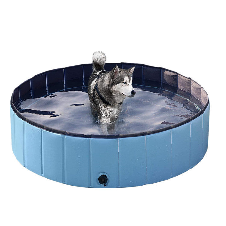 KFX-4858301 Foldable Large Dog Swimming Pool - Portable Dog Bath with Non-Slip Bottom and Quick Drainage