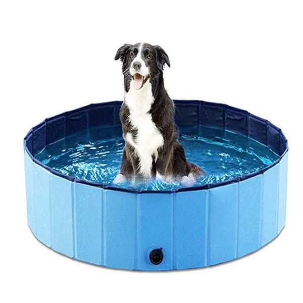 KFX-4858301 Foldable Large Dog Swimming Pool - Portable Dog Bath with Non-Slip Bottom and Quick Drainage