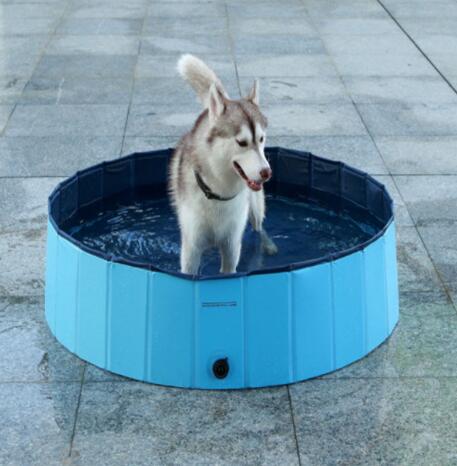 KFX-4858301 Foldable Large Dog Swimming Pool - Portable Dog Bath with Non-Slip Bottom and Quick Drainage