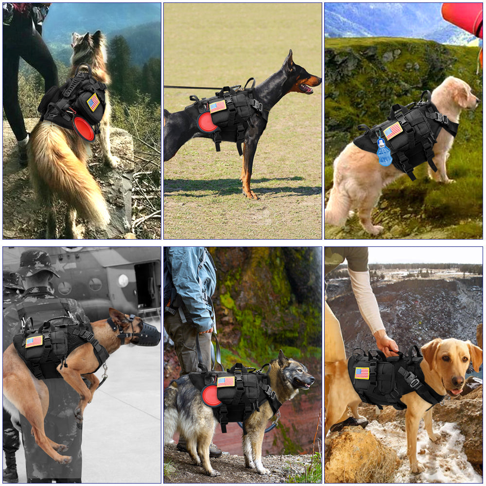 KFX-4859709 Tactical Dog Outdoor Vest Suit - Padded Nylon, Water Resistant, Available in Brown, Black, and Green