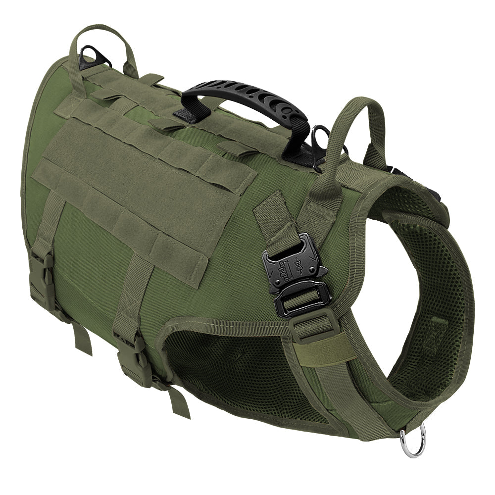 KFX-4859709 Tactical Dog Outdoor Vest Suit - Padded Nylon, Water Resistant, Available in Brown, Black, and Green