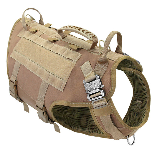 KFX-4859709 Tactical Dog Outdoor Vest Suit - Padded Nylon, Water Resistant, Available in Brown, Black, and Green