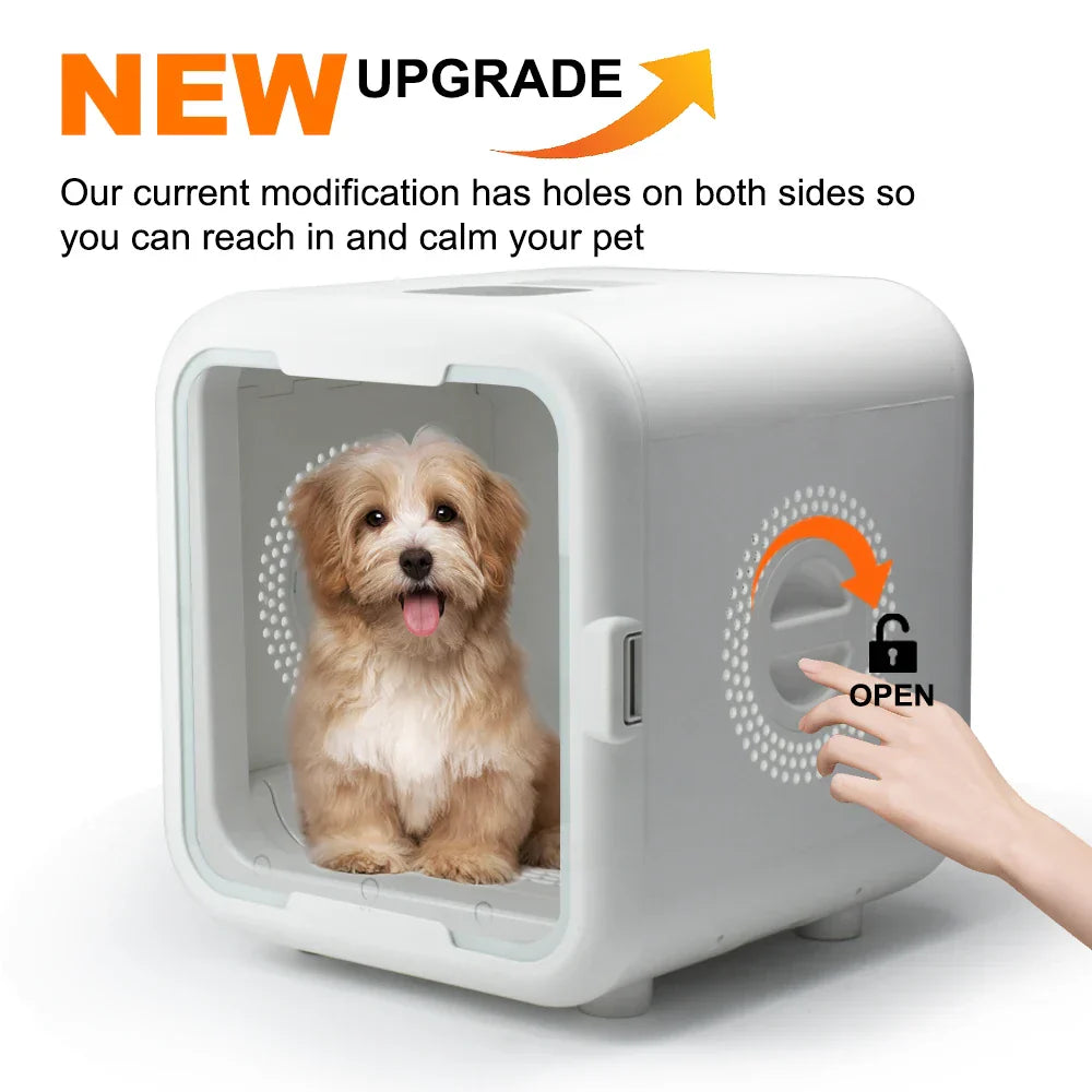 KFX-485971 Automatic Pet Hair Drying Machine for Cats and Dogs - Professional Grooming Box for Small to Medium Pets