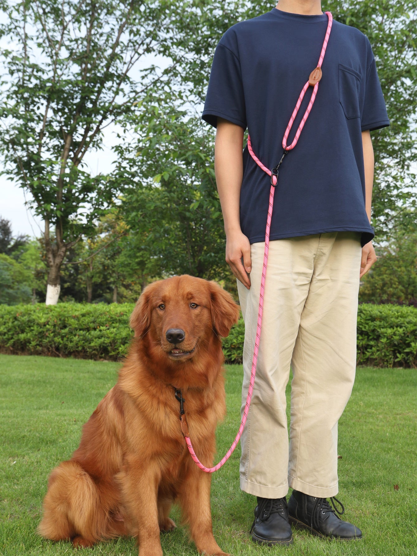 KFX-4860221 Adjustable Reflective Pet Hand Holding Rope - Versatile Polyester Leash in Multiple Colors