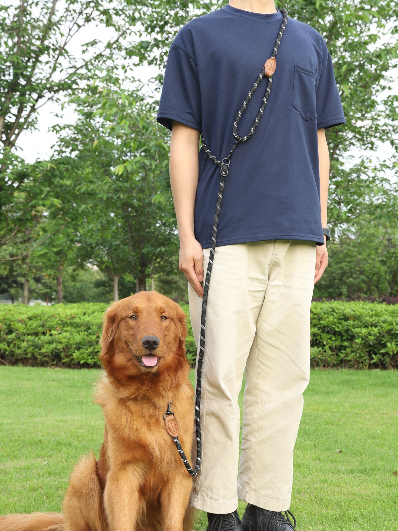 KFX-4860221 Adjustable Reflective Pet Hand Holding Rope - Versatile Polyester Leash in Multiple Colors