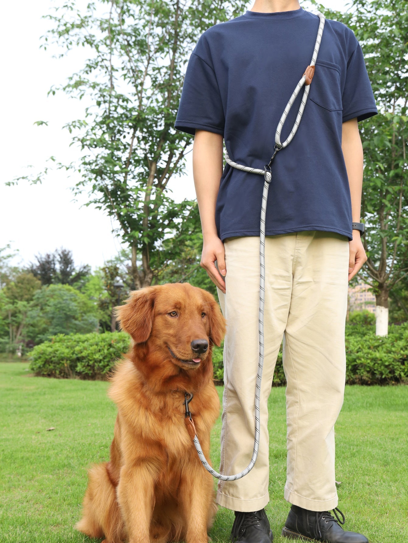 KFX-4860221 Adjustable Reflective Pet Hand Holding Rope - Versatile Polyester Leash in Multiple Colors