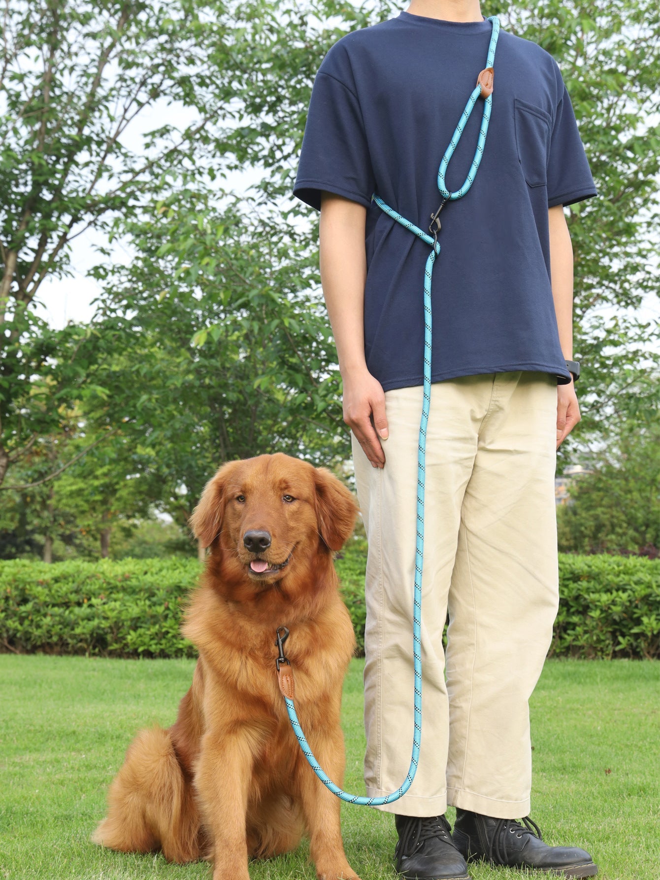 KFX-4860221 Adjustable Reflective Pet Hand Holding Rope - Versatile Polyester Leash in Multiple Colors