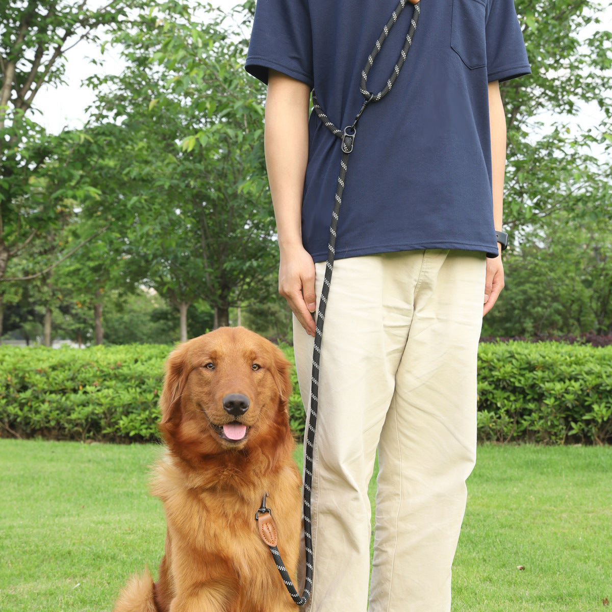 KFX-4860221 Adjustable Reflective Pet Hand Holding Rope - Versatile Polyester Leash in Multiple Colors