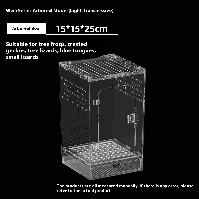 KFX-4861885 Acrylic High Permeability Feeding Box for Reptiles - Multiple Sizes Available