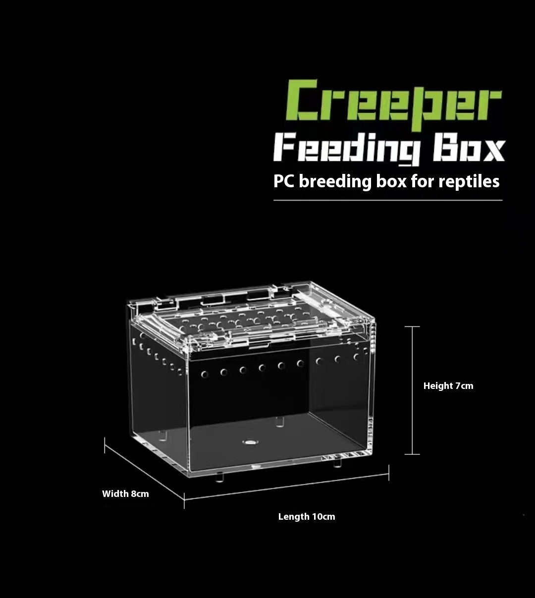 KFX-4861885 Acrylic High Permeability Feeding Box for Reptiles - Multiple Sizes Available