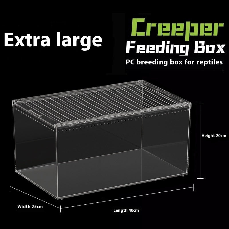 KFX-4861885 Acrylic High Permeability Feeding Box for Reptiles - Multiple Sizes Available