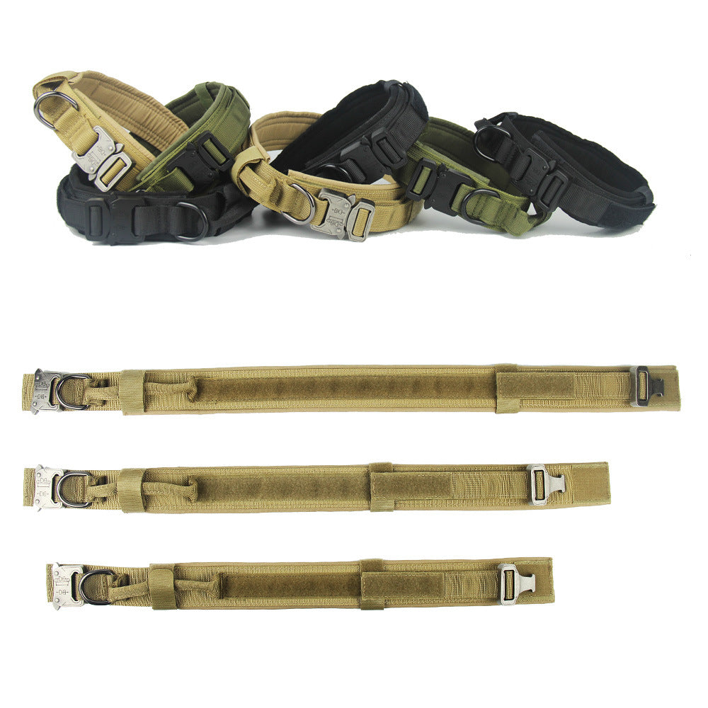 KFX-4862397 Durable Tactical Dog Collar with Velcro and Quick Release Buckle, Adjustable Nylon, Multiple Colors