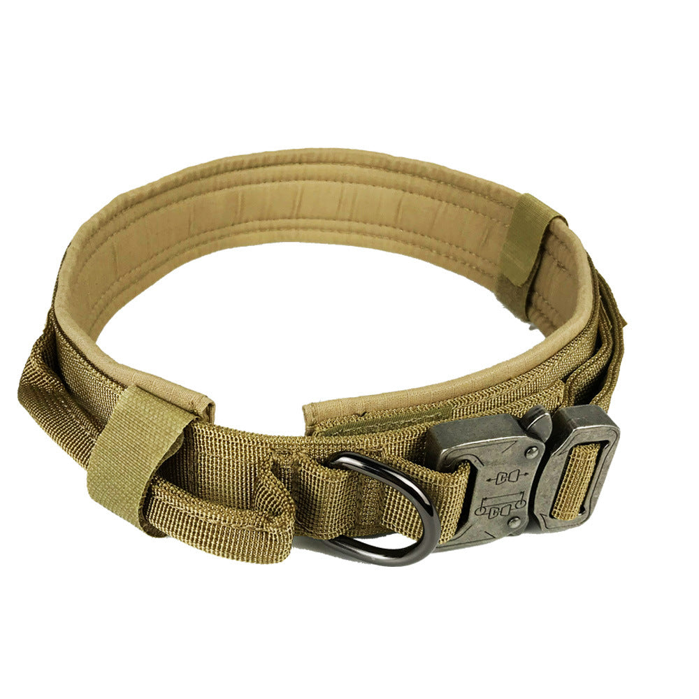 KFX-4862397 Durable Tactical Dog Collar with Velcro and Quick Release Buckle, Adjustable Nylon, Multiple Colors