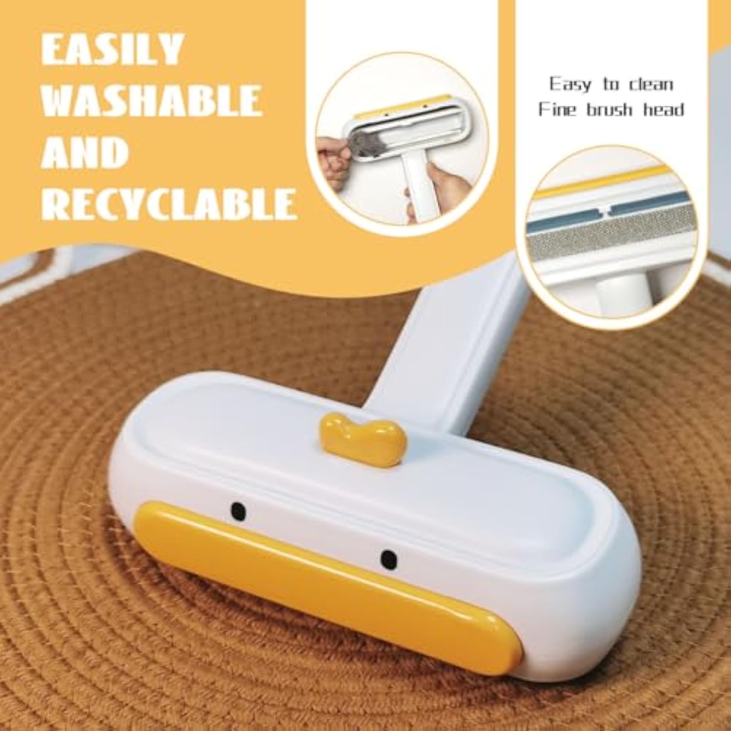 KFX-4863677 Portable Pet Hair Remover with Cute Design for Effortless Fur Removal on Any Surface