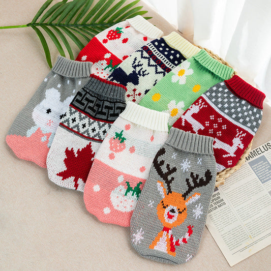 KFX-4864189 Knitted Sweaters for Cats and Dogs - Unisex Autumn and Winter Styles in Multiple Colors and Sizes