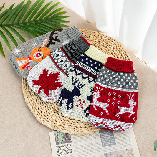 KFX-4864189 Knitted Sweaters for Cats and Dogs - Unisex Autumn and Winter Styles in Multiple Colors and Sizes