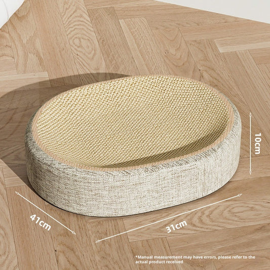 KFX-4866237 Sisal Cat Scratching Board with Integrated Oval Basin - Durable and Wear-Resistant Design