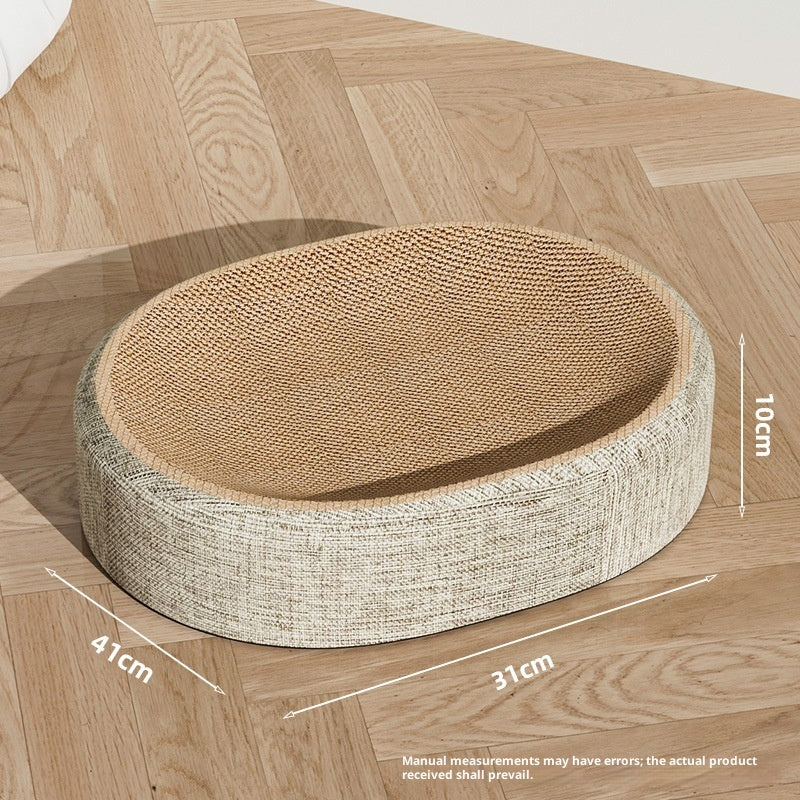 KFX-4866237 Sisal Cat Scratching Board with Integrated Oval Basin - Durable and Wear-Resistant Design