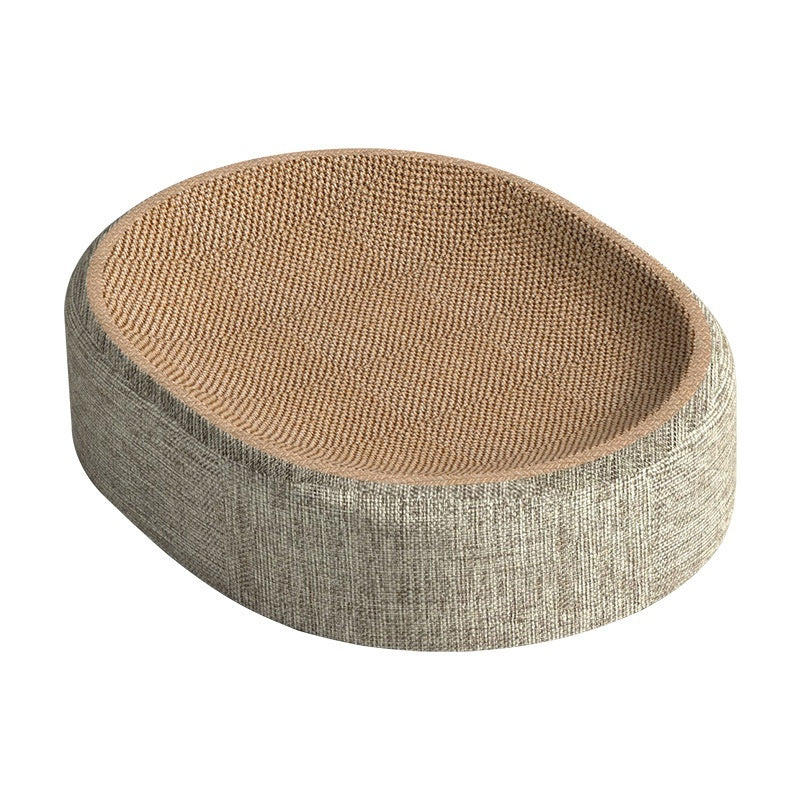 KFX-4866237 Sisal Cat Scratching Board with Integrated Oval Basin - Durable and Wear-Resistant Design
