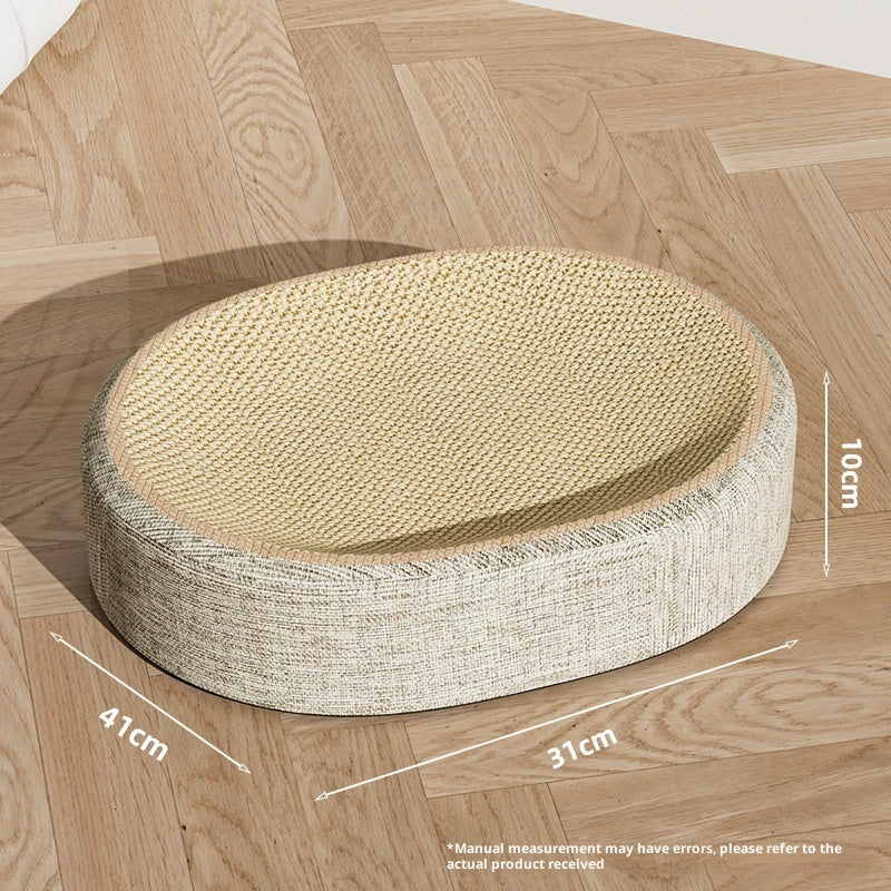 KFX-4866237 Sisal Cat Scratching Board with Integrated Oval Basin - Durable and Wear-Resistant Design