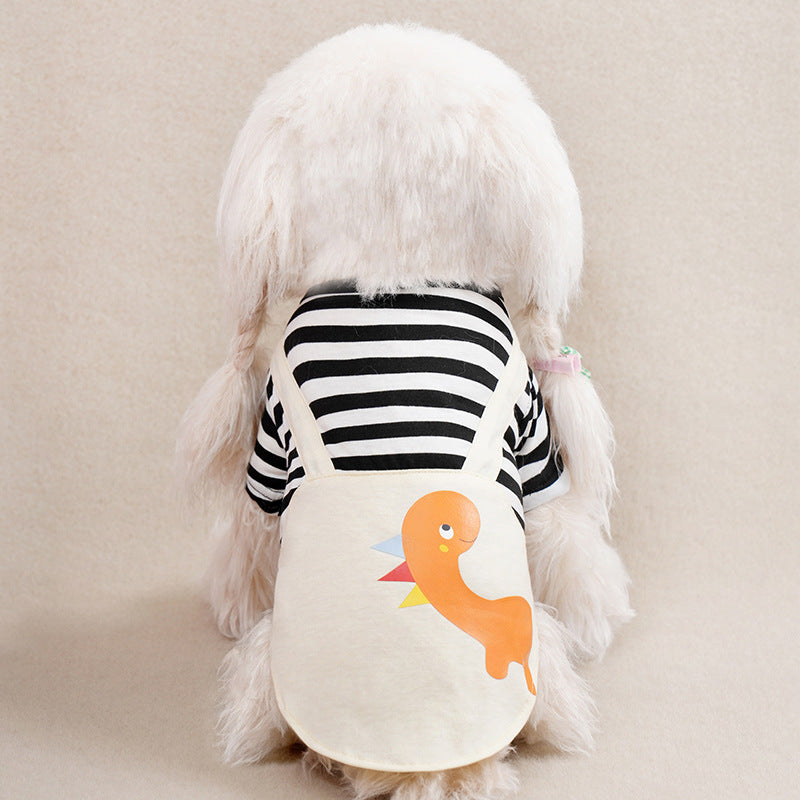 KFX-4866749 Stylish Orange Personalized Dog Overalls - Casual Pet Clothing in Multiple Sizes
