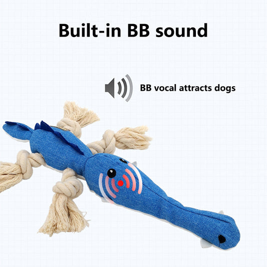 KFX-4867005 Cotton Rope Dog Chewing Toy with Sound - Various Animal Designs for Molar Health