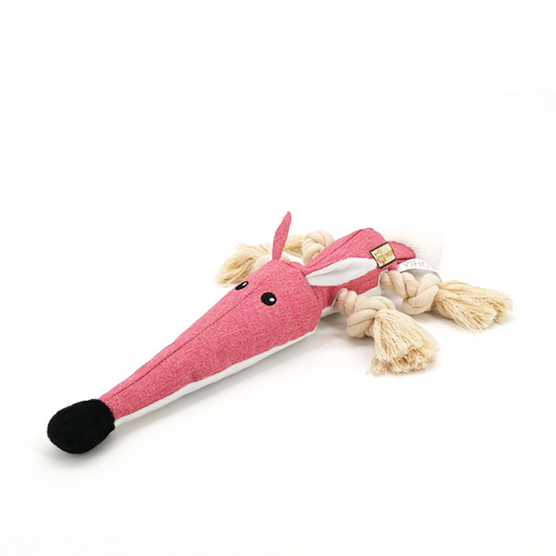 KFX-4867005 Cotton Rope Dog Chewing Toy with Sound - Various Animal Designs for Molar Health