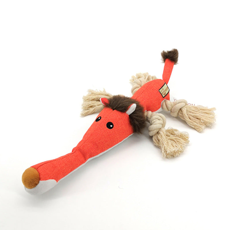 KFX-4867005 Cotton Rope Dog Chewing Toy with Sound - Various Animal Designs for Molar Health